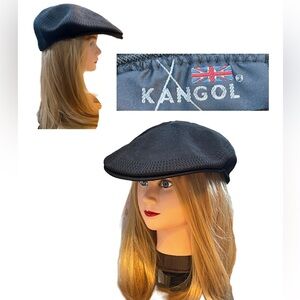 🦘Kangol Black Flat Cap Sz X-Large